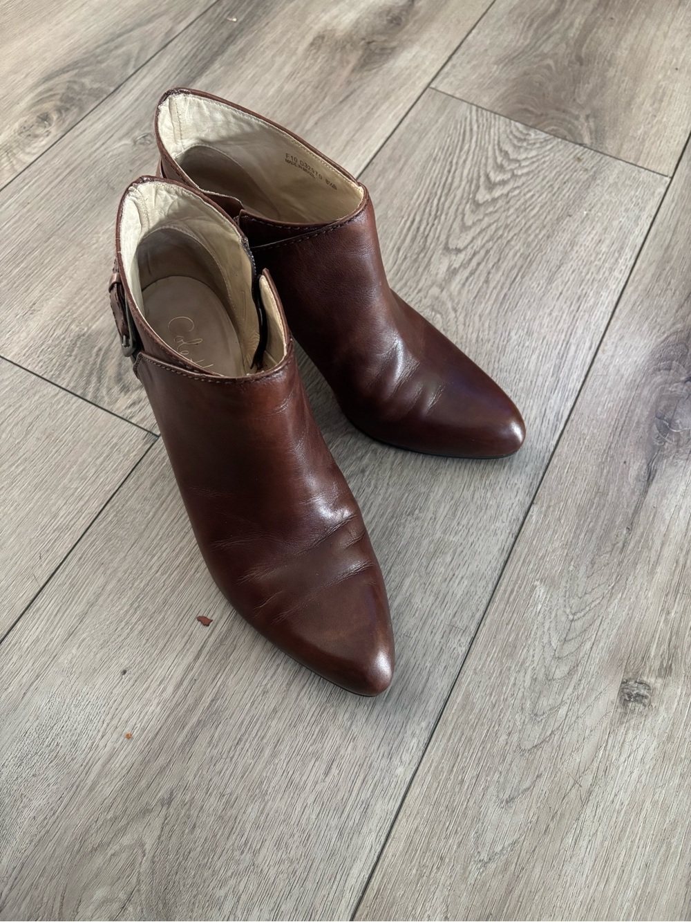Cole Haan Dark Brown Leather Pointed Ankle Booties